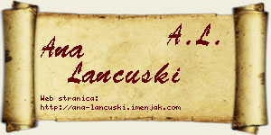 Ana Lančuški vizit kartica